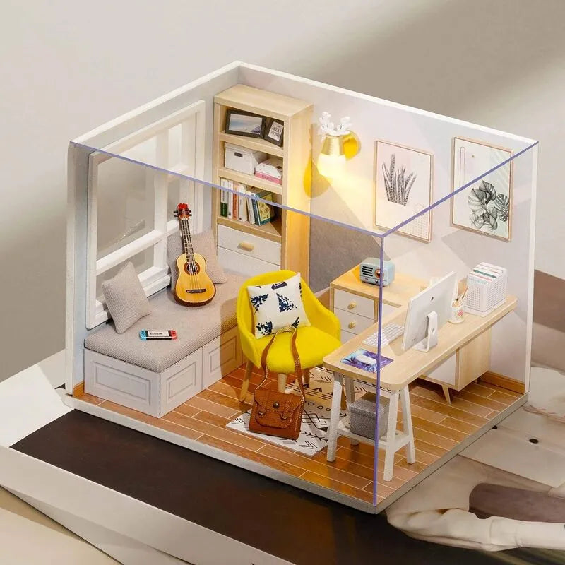 DIY Miniature House | Sunshine Study Dollhouse Kit-CraftoyX