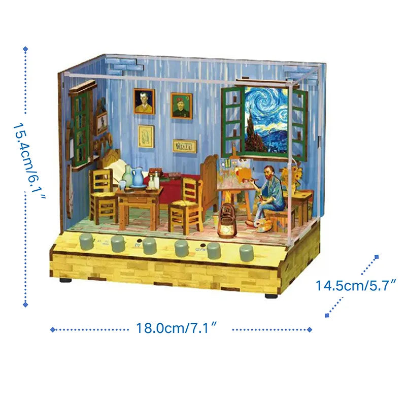 Miniature House Kit | Vincent's Bedroom-CraftoyX