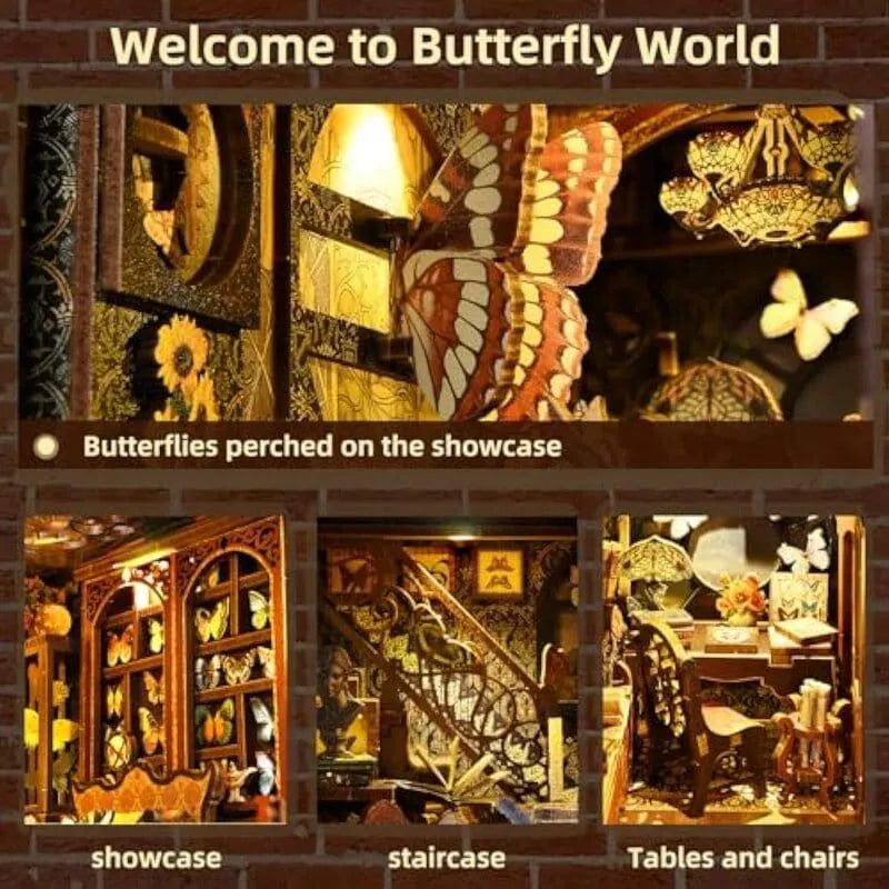 Book Nook Kit | Butterfly Collection Room - CraftoyX