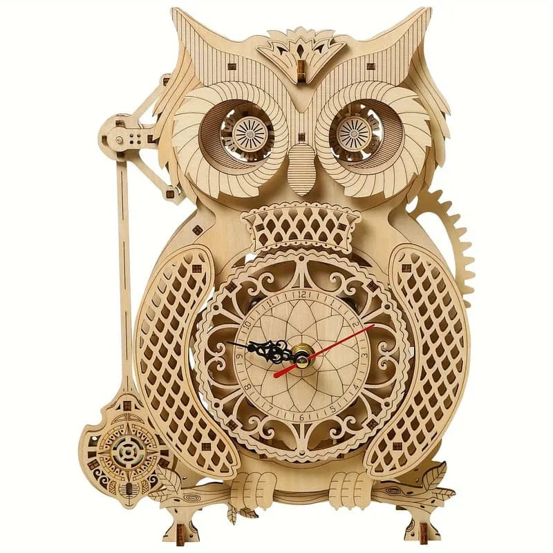 by craftoyx owl puzzle clock family project