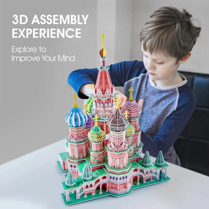 3D Puzzles | St. Basil's Cathedral with LED Lights - CraftoyX