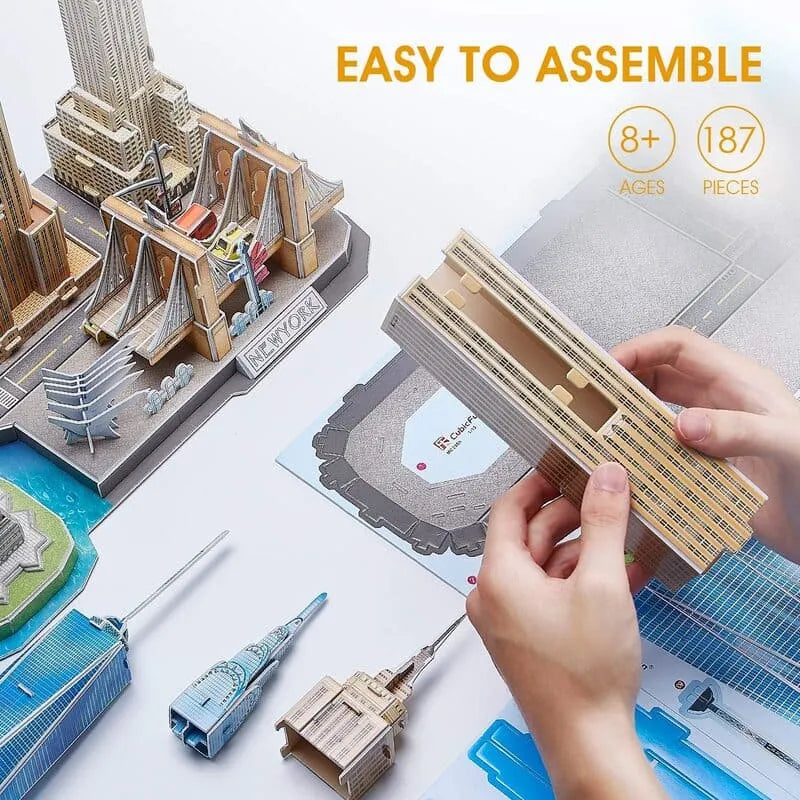 3D Puzzle | New York Cityline Architecture - CraftoyX