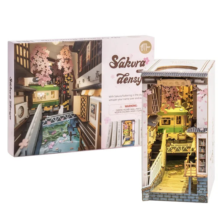 DIY Miniature Kit Book-Nook | Sakura Densya - CraftoyX