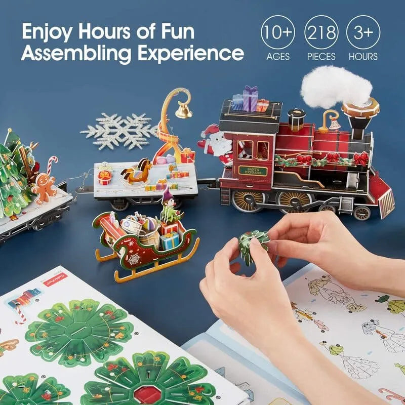 3D Puzzles | Christmas LED Train Set - CraftoyX