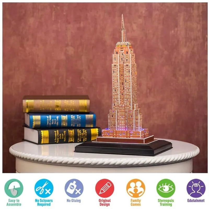 3D Puzzles | Empire State Building with LED Lights - CraftoyX