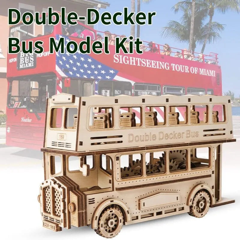 by craftoyx wooden bus 3D double decker full view 