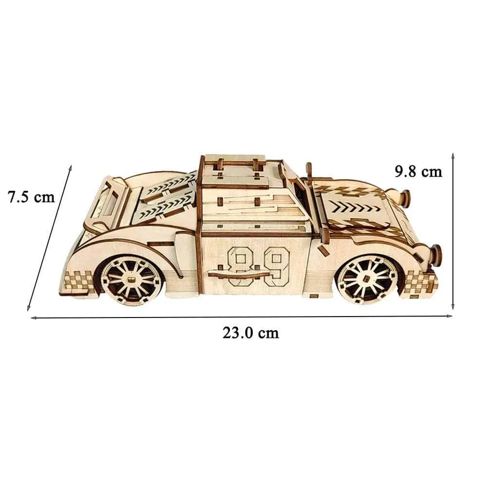 by craftoyx wooden jigsaw racer diy kit display 