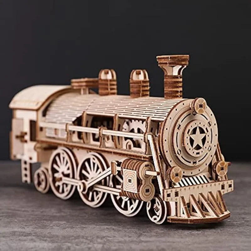 by craftoyx wooden train assembly kit finished