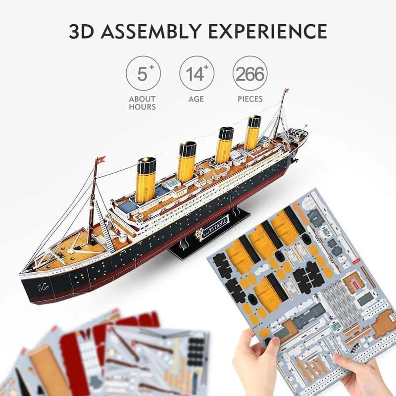 craftoyx titanic puzzle kit components closeup