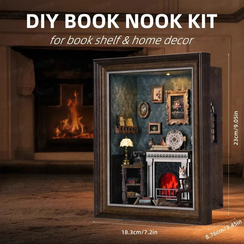 DIY 3D Photo Frame Kit – Fireplace House | Miniature Diorama with detailed dimensions