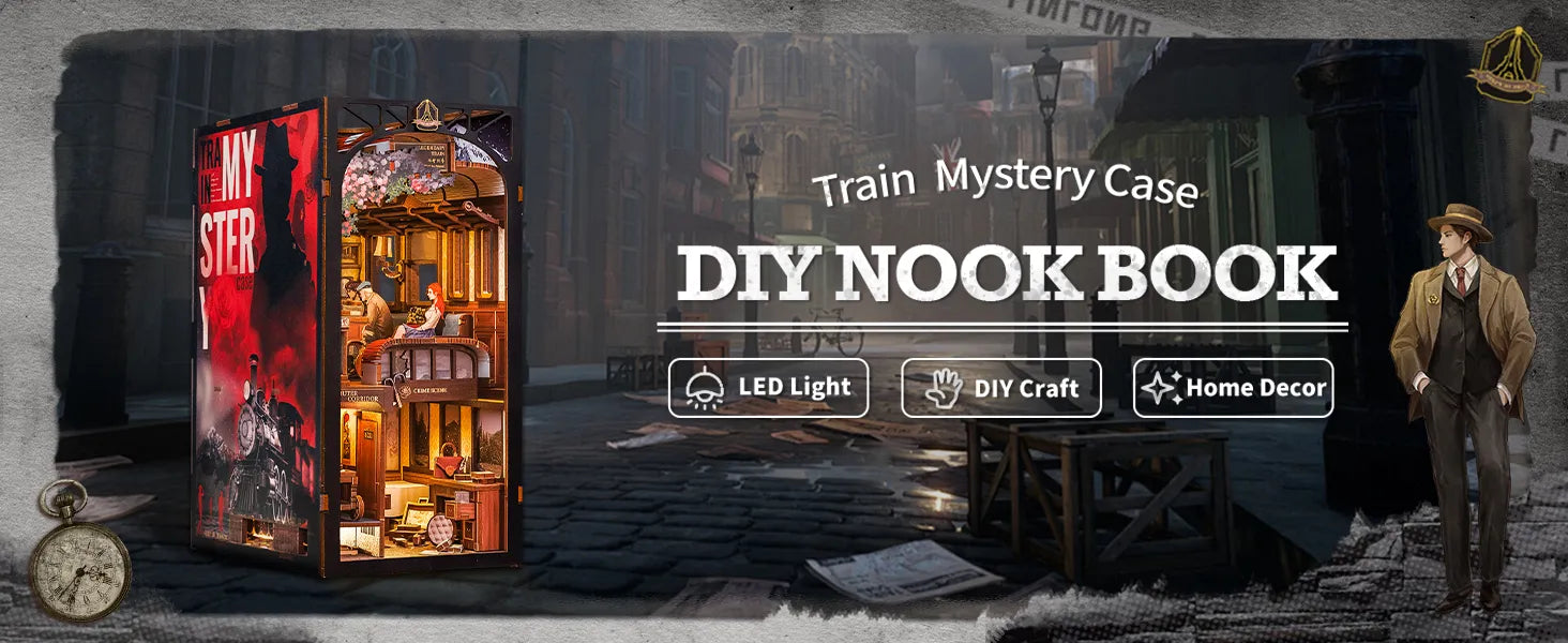 DIY Book Nook - Train Mystery Case by craftoyx