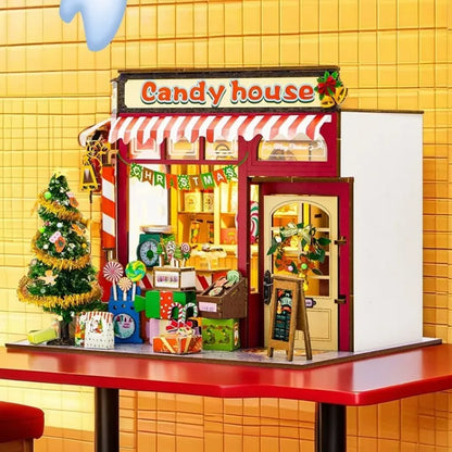 Side view of the Miniature House Kit - Candy House with clearly visible elements