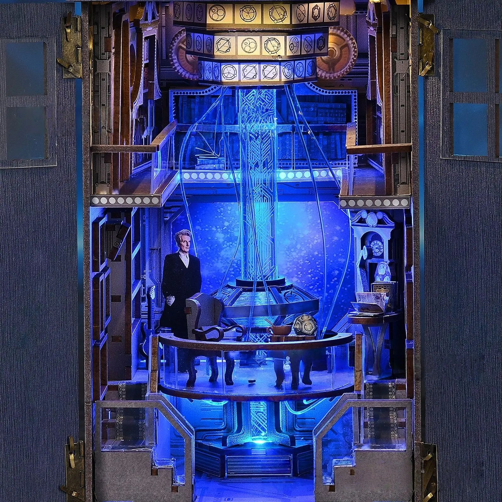 Close-up of the Miniature House Kit - Mysterious Blue Box with rich detailing