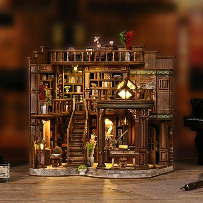 Miniature House Kit - Qimeng Bookstore overall view with detailed scenery