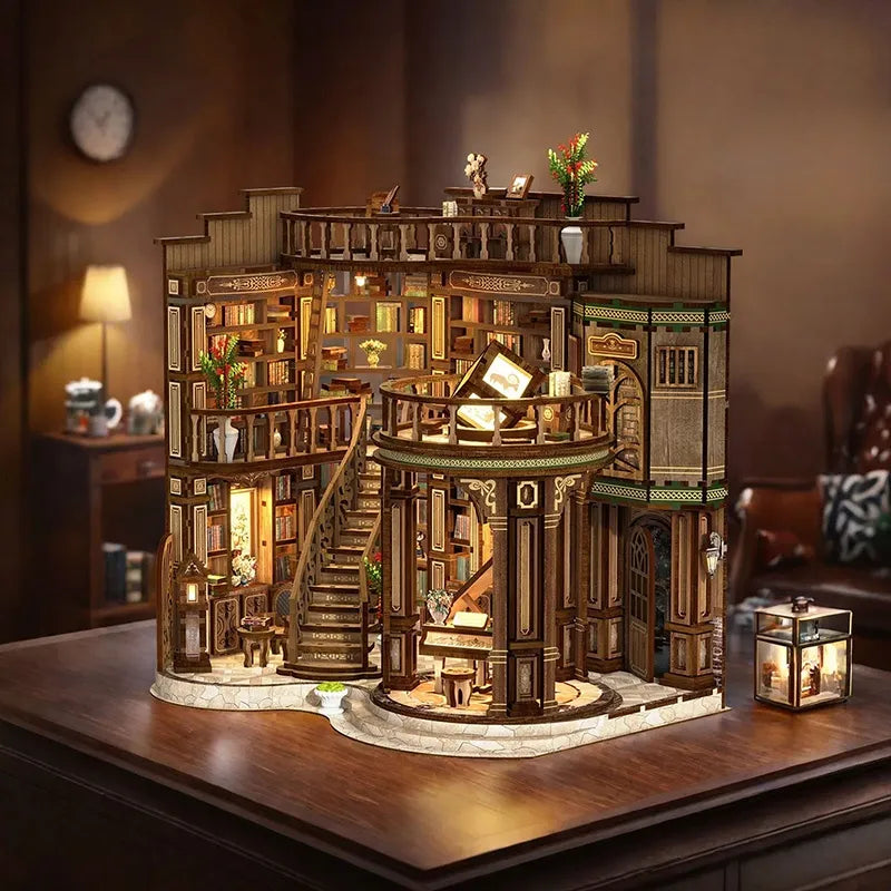 Miniature House Kit - Qimeng Bookstore overall view with detailed scenery
