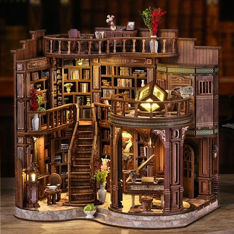 Miniature House Kit - Qimeng Bookstore overall view with detailed scenery