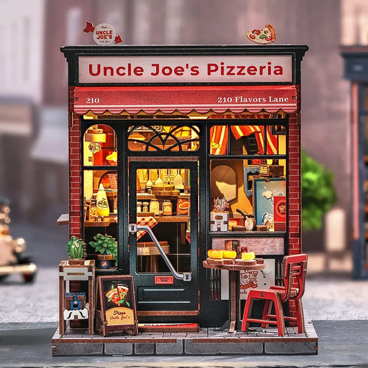 Miniature House Kit - Uncle Joe's Pizzeria overall view with detailed scenery
