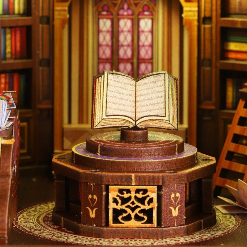 Nahaufnahme des Miniature House Kit - Wanguo Bookstore mit reichhaltigen Details