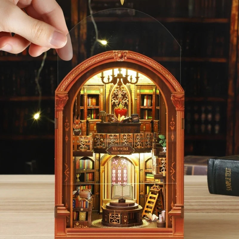Miniature House Kit - Wanguo Bookstore mit Staubschutz und langlebigem Design