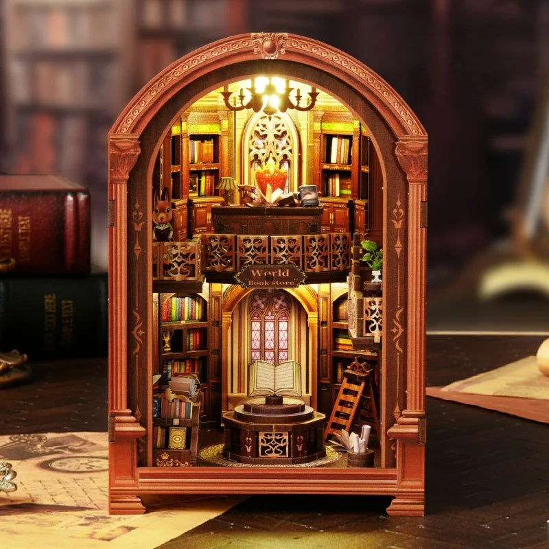 Miniature House Kit - Wanguo Bookstore Gesamtansicht mit detaillierter Szenerie