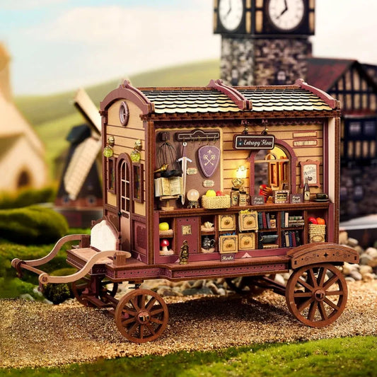 Side view of the Miniature House Kit - Entropy's Flow with clearly visible elements
