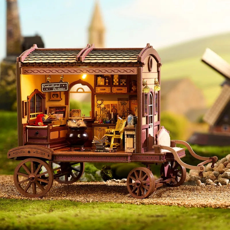 Side view of the Miniature House Kit - Entropy's Flow with clearly visible elements
