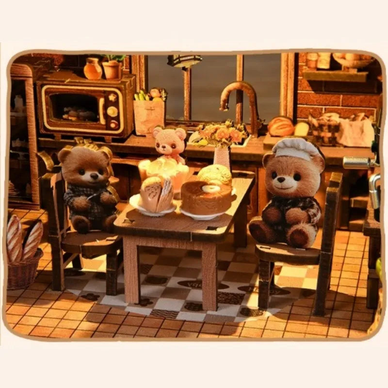 Close-up of the Miniature House Kit - Bear Restaurant with rich detailing