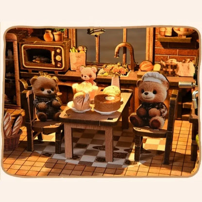 Close-up of the Miniature House Kit - Bear Restaurant with rich detailing