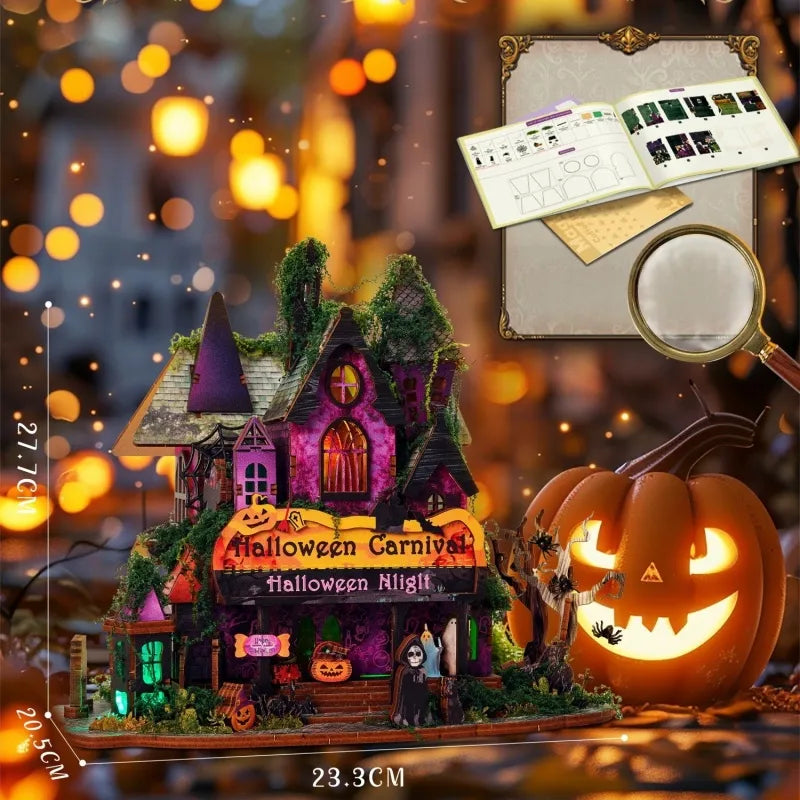 Miniature House Kit - Halloween Night with detailed dimensions