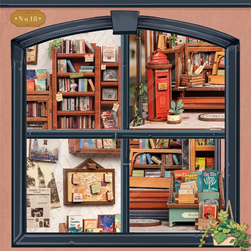 Close-up view of a decorative element in the Miniature House Kit - Jack's Bookery with fine details