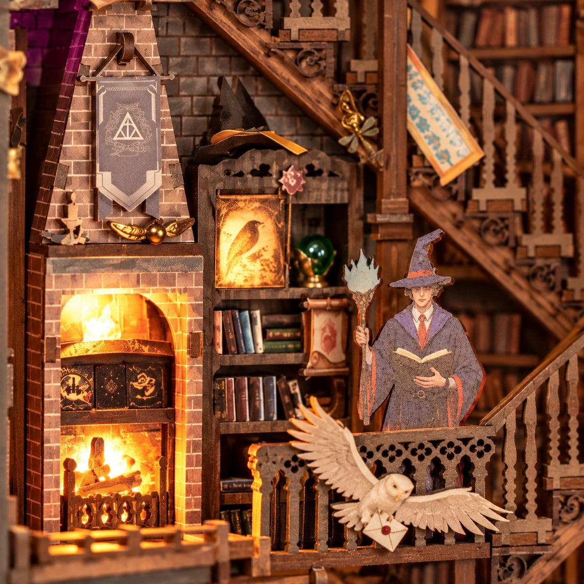 3D Shadow Box Diorama - Magic Library