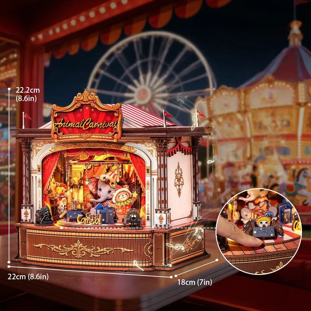Wooden Music Box - Animal Carnival - CraftoyX