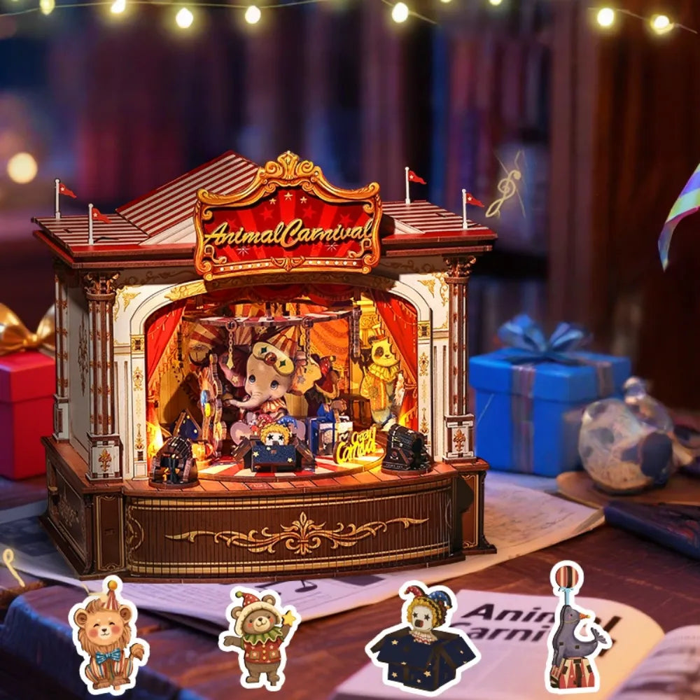 Wooden Music Box - Animal Carnival - CraftoyX