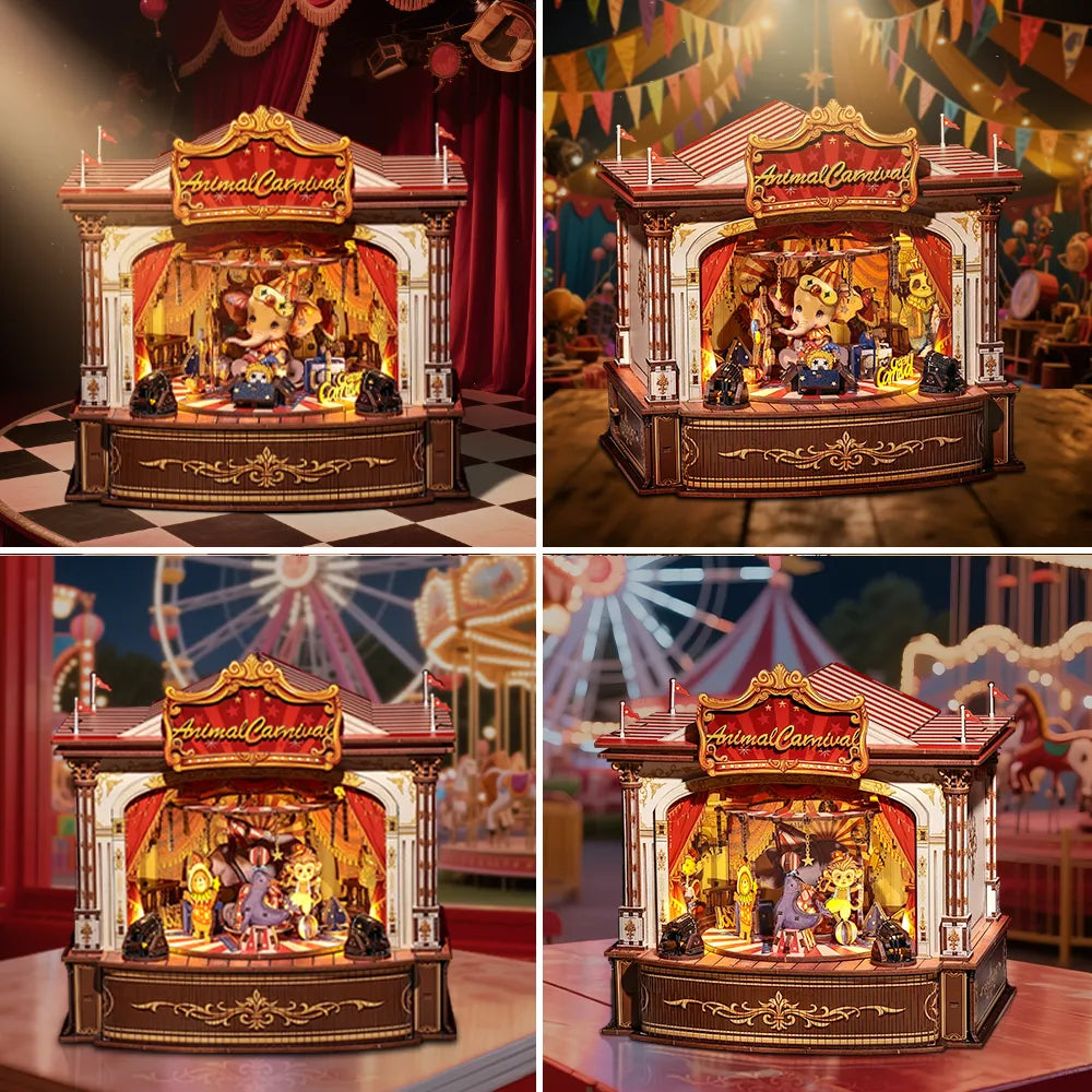 Wooden Music Box - Animal Carnival - CraftoyX